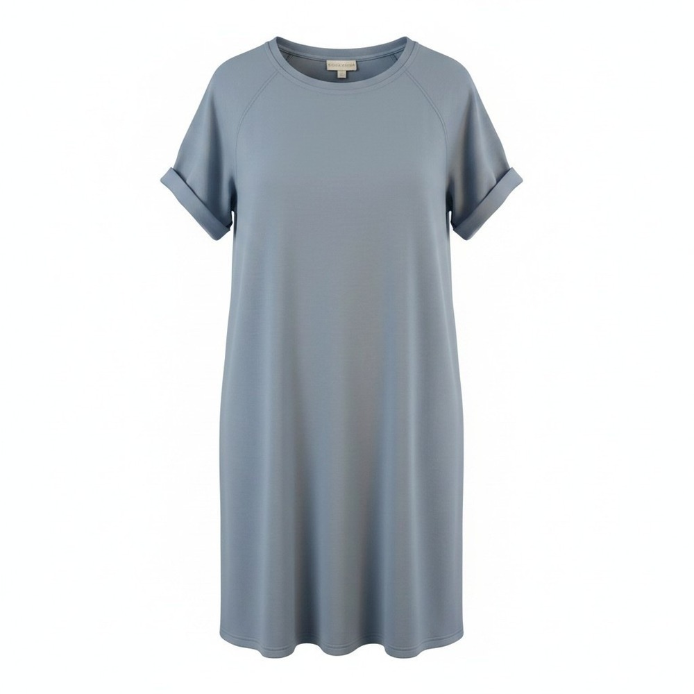 Cynthia Rowley T-Shirt Dress Womens XL Blue Modal Blend Raglan Short Sleeve